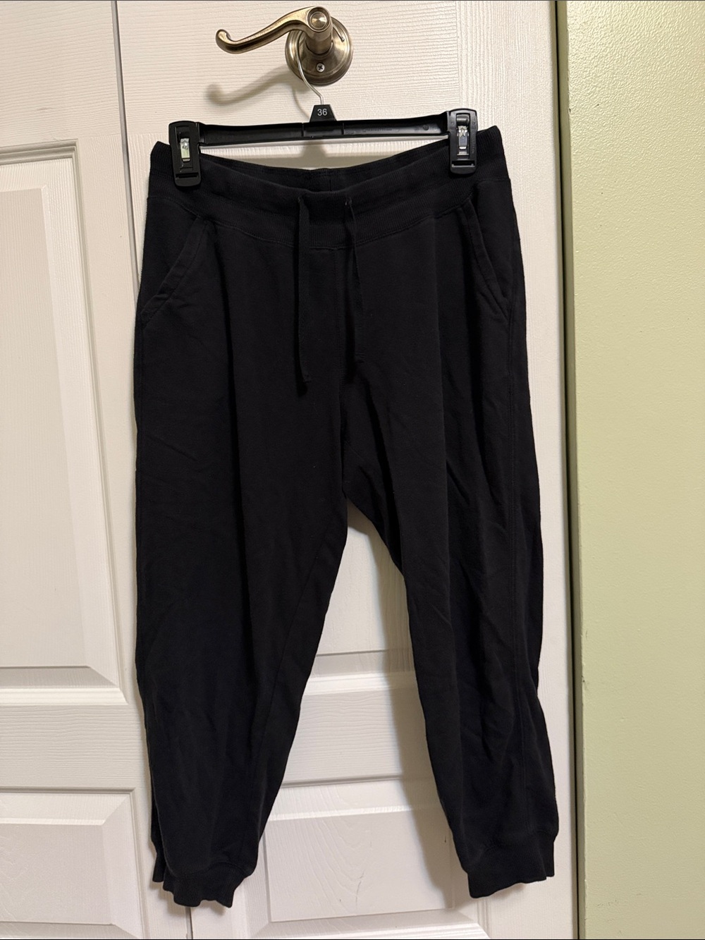 Black Drawstring Jogger Capri